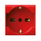 AVE - Presa schuko bipasso rossa.  con trattamento antibatterico. Domus S44. colore rosso. 2P+T 10/16A 250V  alveoli schermati  fini AB442090-15TSR