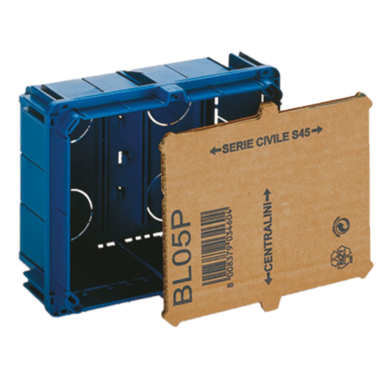 AVE - Scatola da incasso multifunzione con paramalta per: 45760/10. 44A12. BL05C. BLST05. BLST05TR. BLCG05C e 53T05..