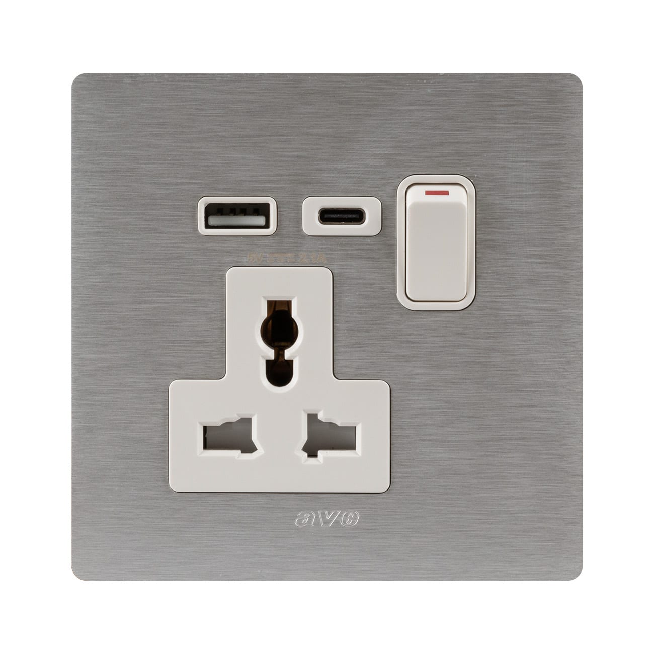 AVE - presa 13a mstd int 1p usb ac all nat con interruttore e porta usb per ricarica dispositivi BS1059TSACALS