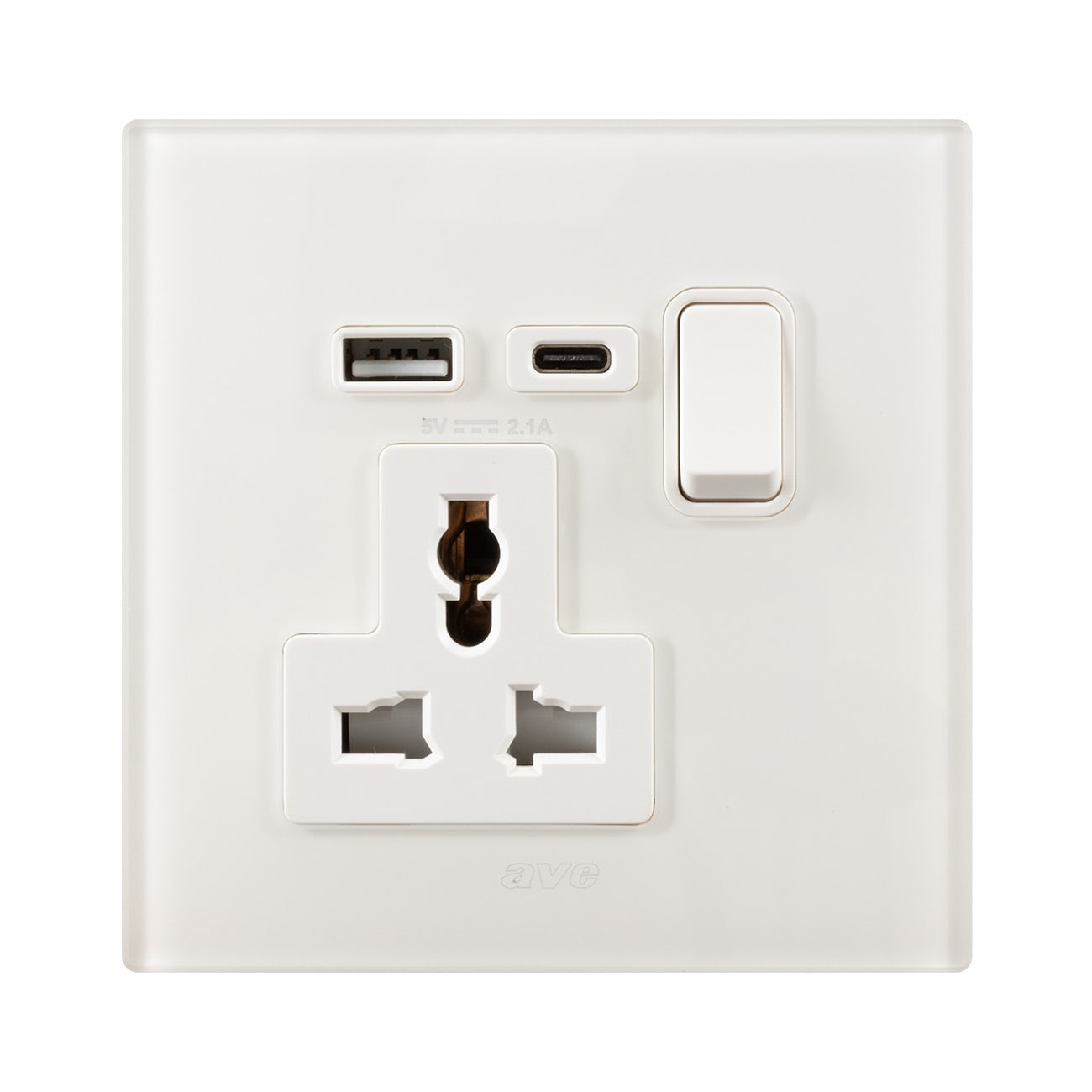 AVE - presa 13a mstd con interruttore 1p e usb ac vb per una connessione affidabile e versatile BS1059TSACBL