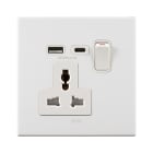 AVE - presa 13a mstd+int.1p+usb ac corian con interruttore singolo e porta usb integrata per una connessione affidabile e versatile in ambienti moderni e funzionali BS1059TSACCNB