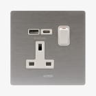 AVE - presa 13a interruttore 2p alluminio naturale usb ac compatta e versatile per connessioni rapide e sicure in ambienti domestici e professionali BS10972PACALS