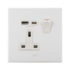 AVE - presa 13a interruttore 2p corian b usb ac con funzionalità avanzate e design compatto BS10972PACCNB