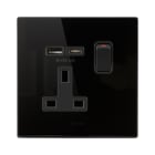 AVE - presa 13a interruttore 2p vt nero usb ac con funzionalità avanzate e design compatto per un'installazione semplice e sicura in ambienti moderni e professionali BS10972PACNAL