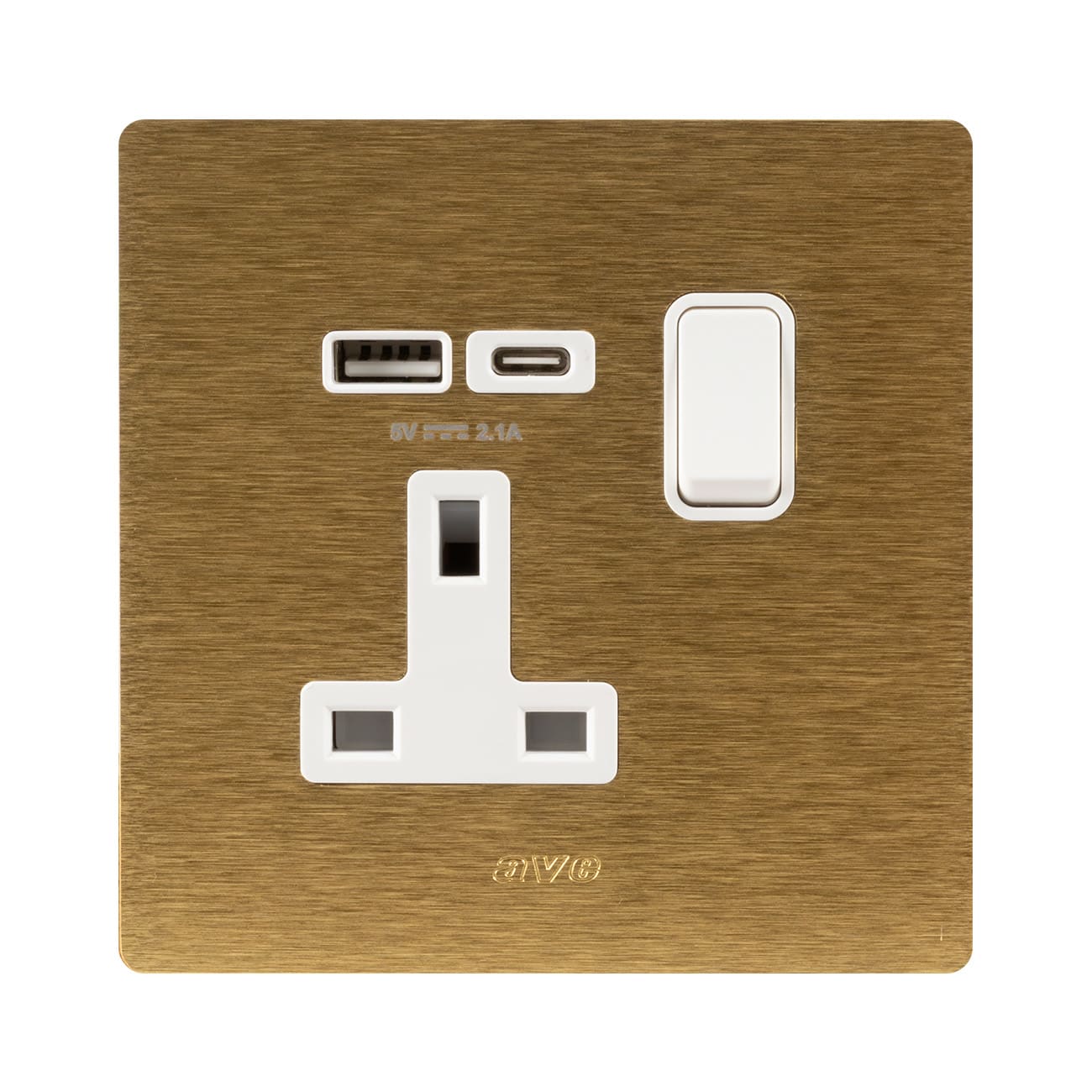 AVE - presa 13a interruttore 2p oro 2m usb ac compatta e versatile per connessioni sicure e affidabili in ambienti domestici e professionali BS10972PACORO