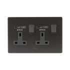AVE - 2 prese 13a interruttore 2p all antr usb ac con funzionalità avanzate e design compatto. BS20972PACANS