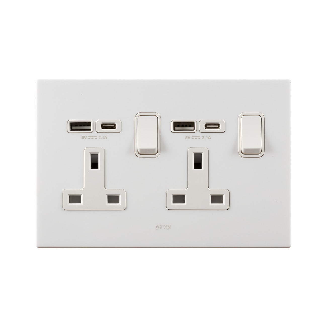 AVE - 2 prese 13a interruttore 2p corian b usb ac compatto e funzionale per ogni esigenza di connessione e controllo energetico. BS20972PACCNB