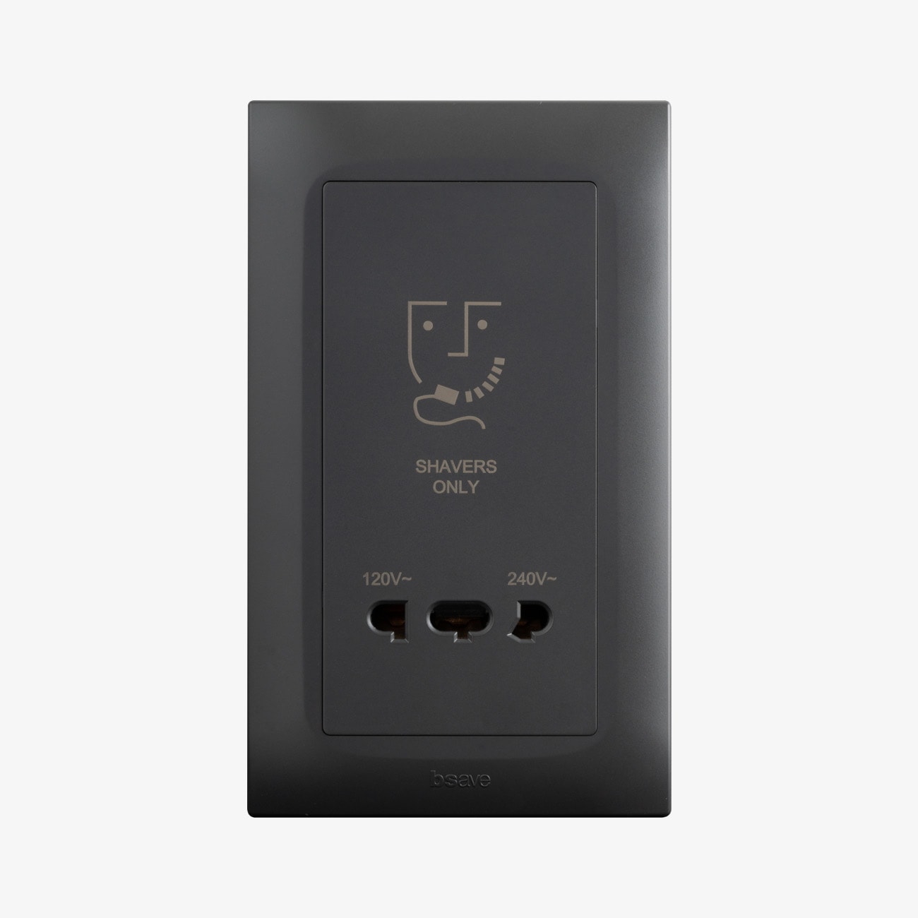 AVE - presa rasoio 120/240v 4 moduli grigio compatibile con diverse tensioni ideale per installazioni modulari e design elegante adatto a vari ambienti BSG11033RS