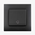 AVE - pulsante simbolo campanello 10ax non illuminato 2 moduli grigio pulsante simbolo campanello 10ax non illuminato 2 moduli grigio BSG11088