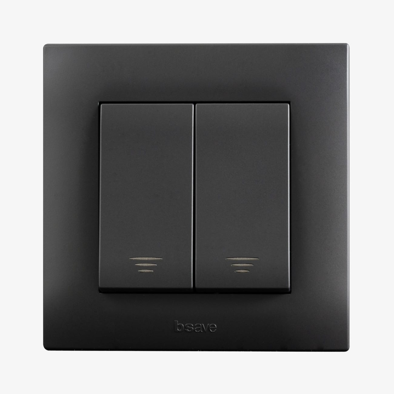 AVE - doppio interruttore non illuminato 20ax 2 moduli grigio per installazioni elettriche affidabili e sicure in ambienti residenziali e commerciali BSG21001/20A