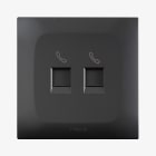 AVE - doppia presa telefonica rj11 grigio ideale per connessioni telefoniche affidabili e stabili in ambienti domestici e professionali con design compatto e colore neutro BSG21024K