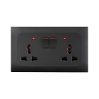 AVE - 2 prese multiple standard con interruttore e usb colore nero 4 metri. BSG21059/TSNAC