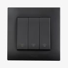 AVE - triplo interruttore 20ax illuminato 2 moduli grigio BSG31001/20A