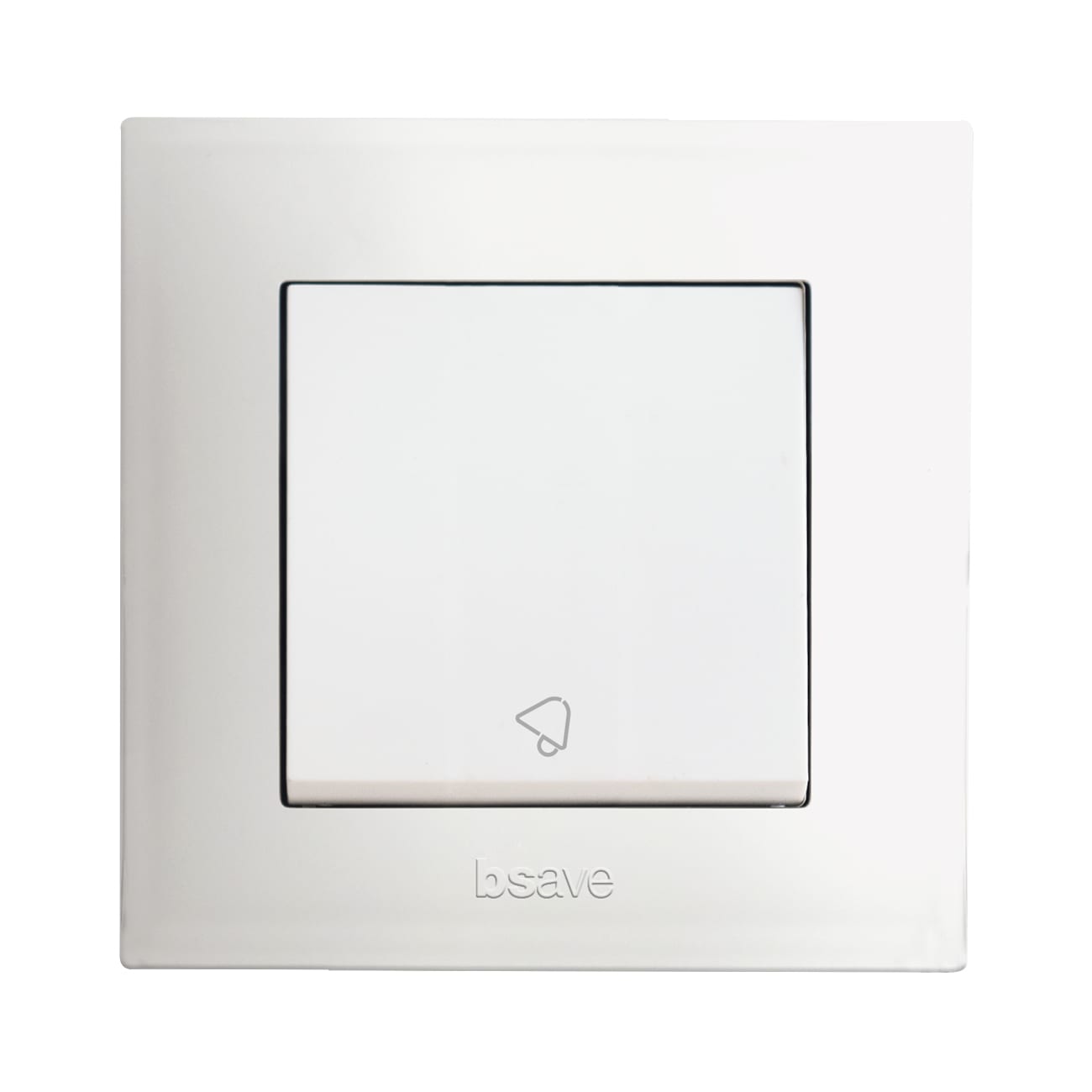 AVE - Pulsante con simbolo campanello. colore RAL 9010. 1P 10AX  non illuminabile  finitura lucida  2 Mod. BSN11088