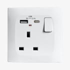 AVE - presa standard ingresso interruttore usb ac bianco 2 metri con funzionalità avanzate e design compatto per un utilizzo versatile e pratico in ogni ambiente BSN11097/2PNAC