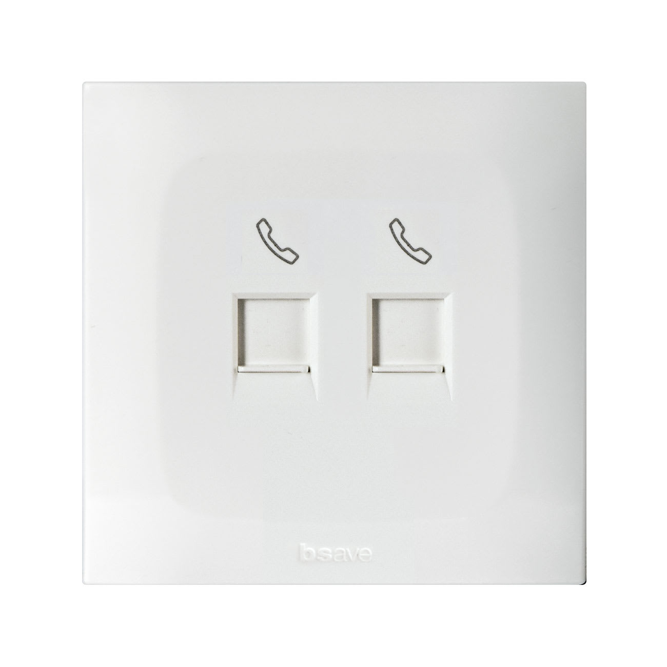 AVE - Doppia presa RJ11 telefonica. colore RAL9010 finitura lucida 2 Mod. BSN21024K