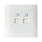 AVE - Doppia presa dati RJ45 cat.6 non schermata. colore RAL9010  finitura lucida  2 Mod. BSN21027C6