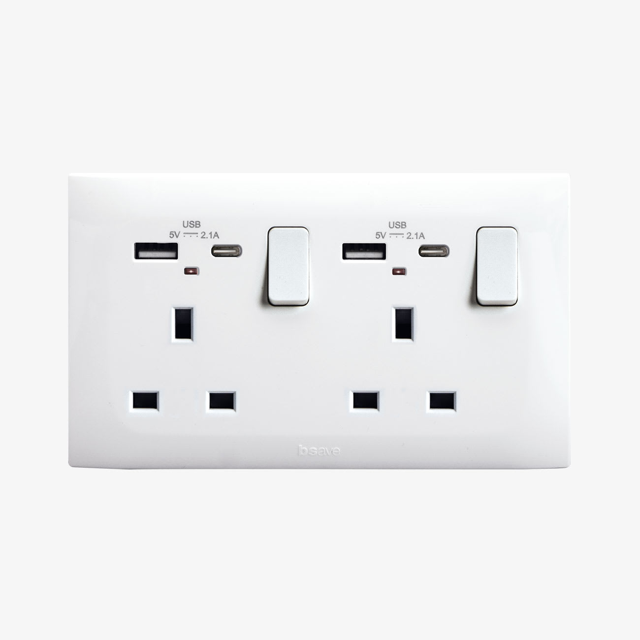 AVE - 2 prese ing int usb ac bianco 4m compatte e funzionali per una connessione versatile e sicura. BSN21097/2PNAC