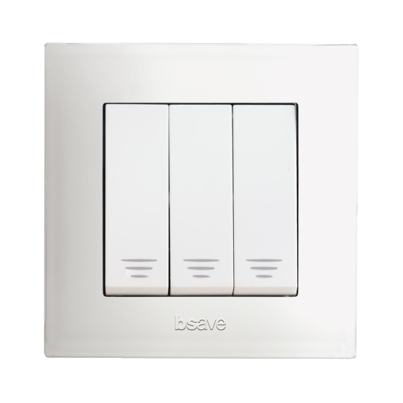 AVE - Triplo interruttore con gemma. colore RAL 9010. 1P 20AX non illuminabile finitura lucida 2 Mod. BSN31001/20A