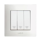 AVE - Triplo interruttore con gemma. colore RAL 9010. 1P 20AX  non illuminabile  finitura lucida  2 Mod. BSN31001/20A