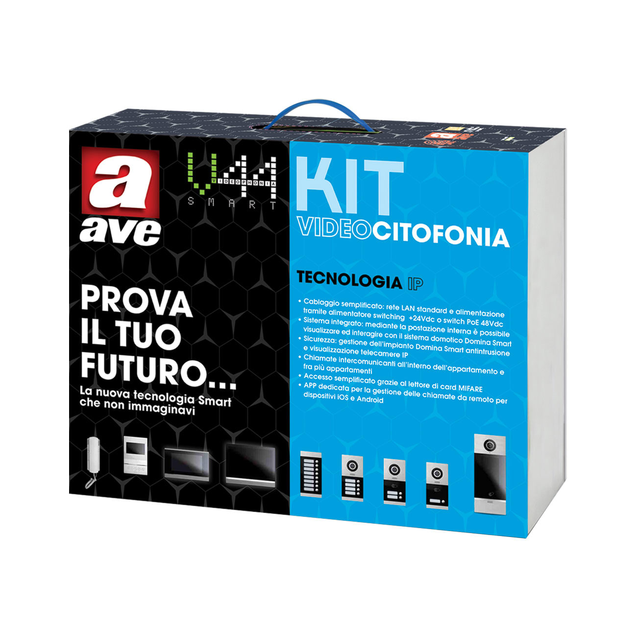 AVE - KIT MONOFAMILIARE CON MONITOR TOUCH SCREEN TSSMART7ALS KV02-1SMT7ALS