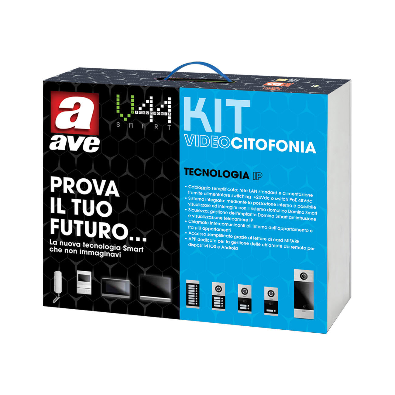 AVE - KIT MONOFAMILIARE CON MONITOR TOUCH SCREEN TSSMART7ALS KV02-1SMT7ALS