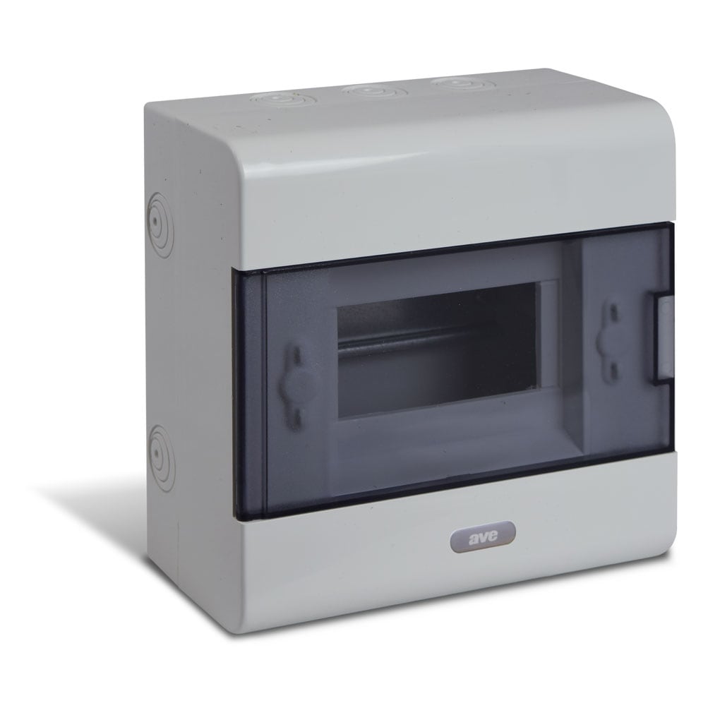 AVE - Quadro ip40 da parete 6 moduli din, ideale per installazioni sicure e compatte.