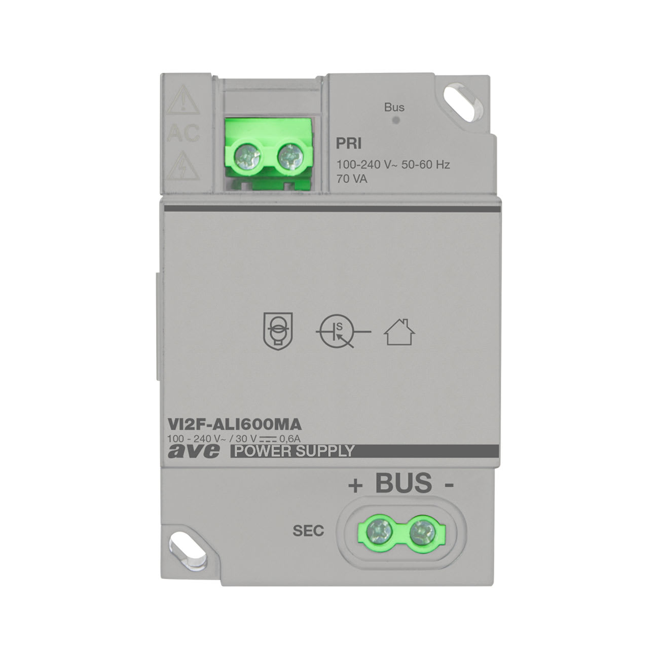 AVE - ALIMENTATORE 30V 600MA PER IMPIANTO VIDEOCITOFONICO SISTEMA 2 FILI VI2F-ALI600MA