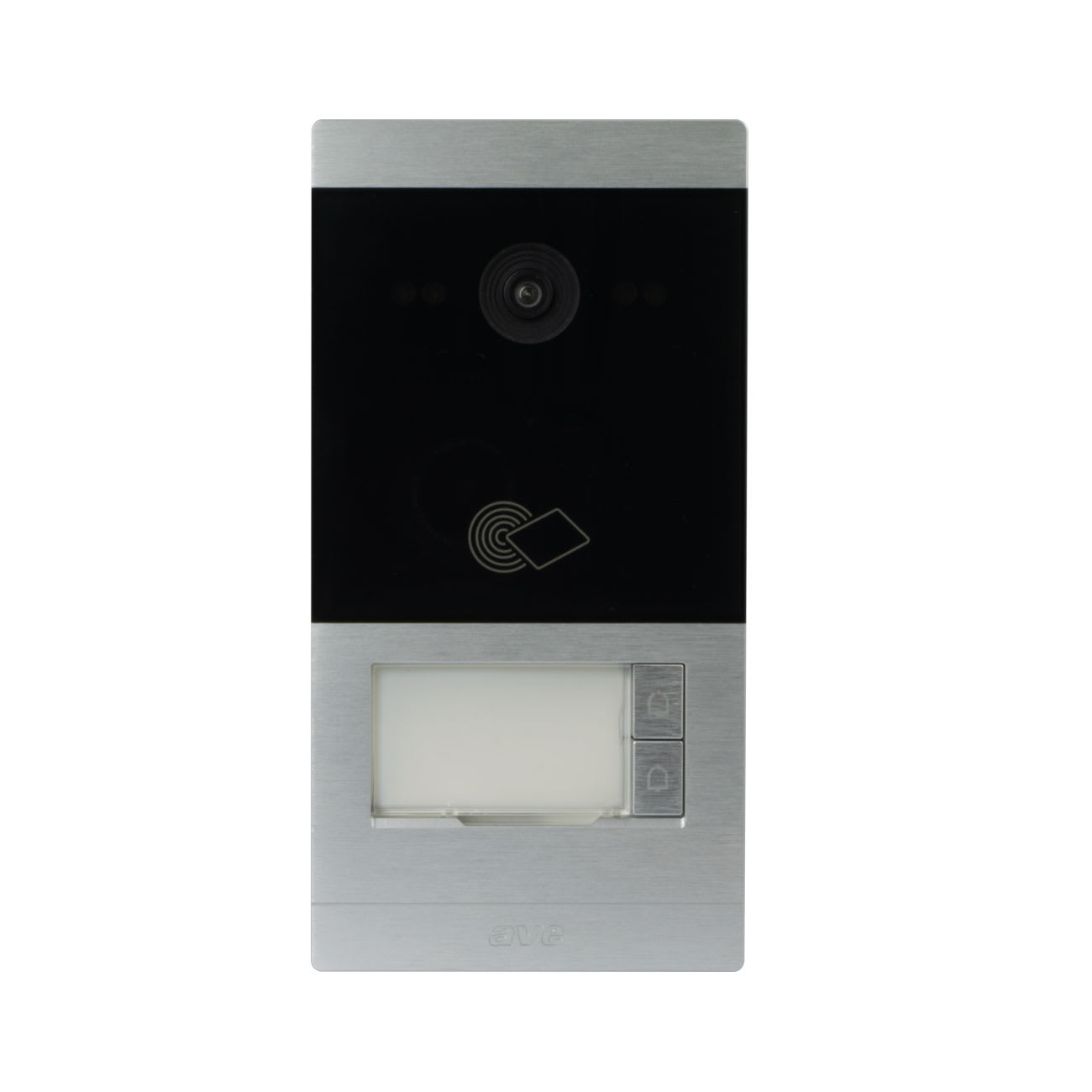 AVE - POSTAZIONE ESTERNA VIDEOCITOFONICA BIFAMILIARE. INSTALLAZIONE DA APPOGGIO PARETE 2 FILI VI2F-PE2AP