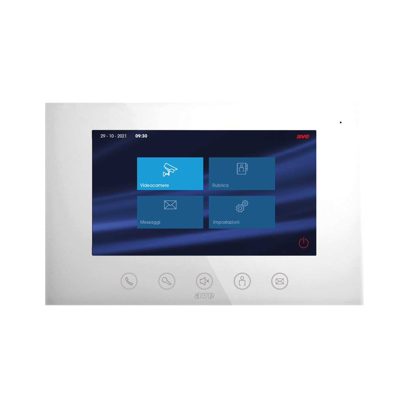 AVE - Postazione interna con lcd touch Screen 7 bianco  2 FILI" VI2F-PIT7B