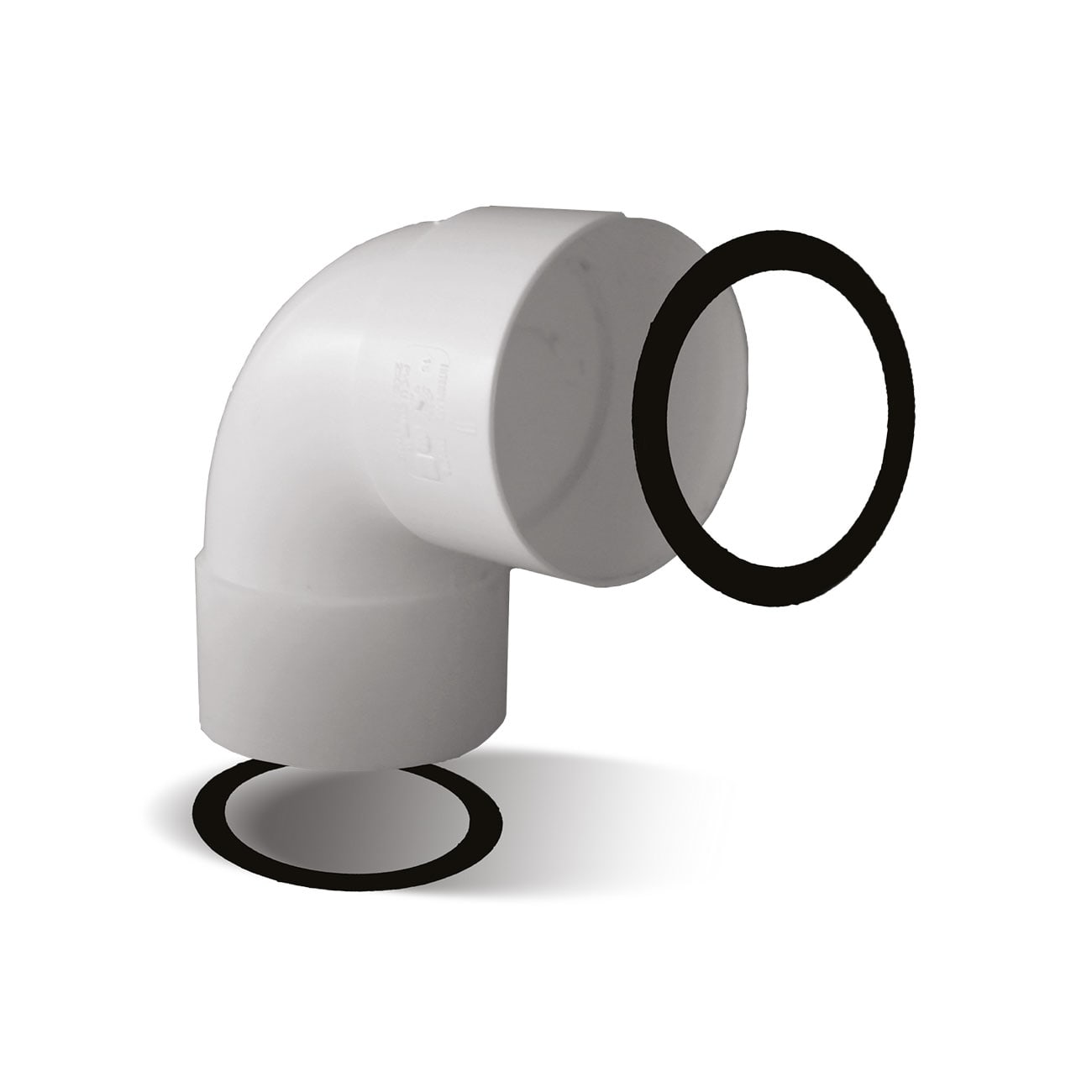 AVE - Curva a 90 gradi in polietilene diametro 75/63 mm, ideale per impianti idraulici e sistemi di tubazioni.