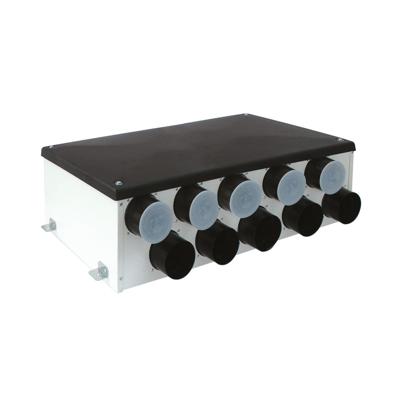 AVE - Plenum distribuzione 1in10out posteriori con design compatto e funzionalità avanzate per una gestione efficiente del flusso d'aria in sistemi complessi. VNXI63PM/10B