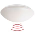 BEG - Lampada circolare L9 con rilevatore di movimento HF 360° e LED 24W, design moderno in acrilico trasparente.