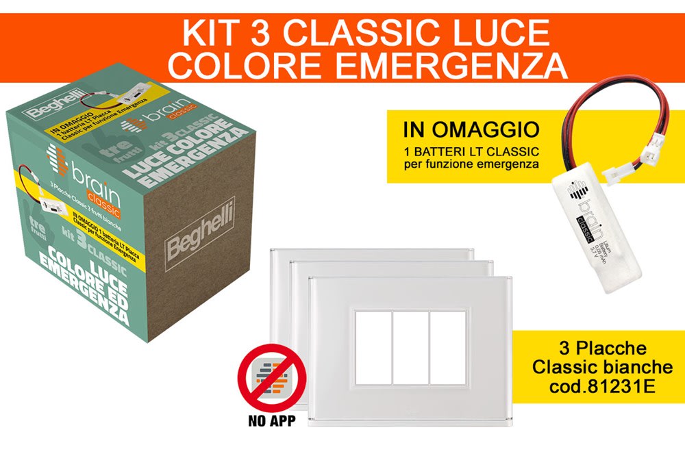 BEGHELLI - KIT 3 CLASSIC LUCE COLORE EM
