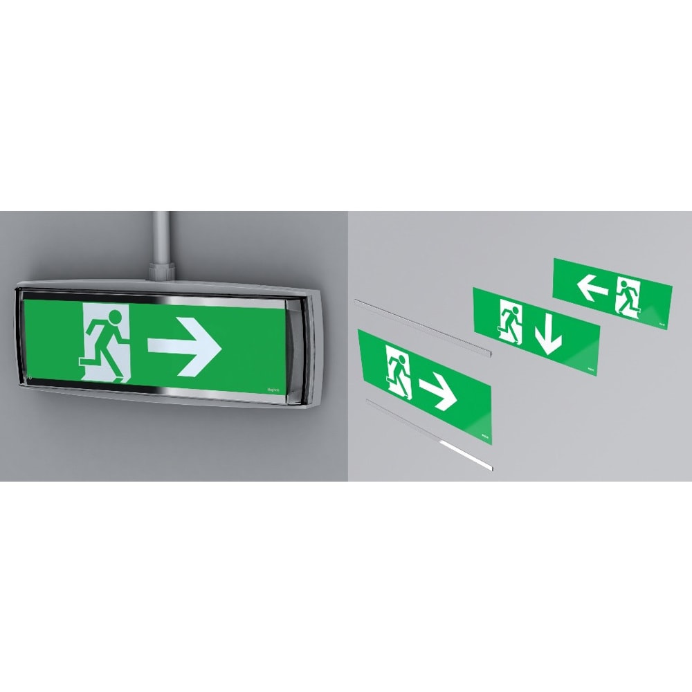 BEGHELLI - Schermo adesivo per segnaletica LED logica DX.