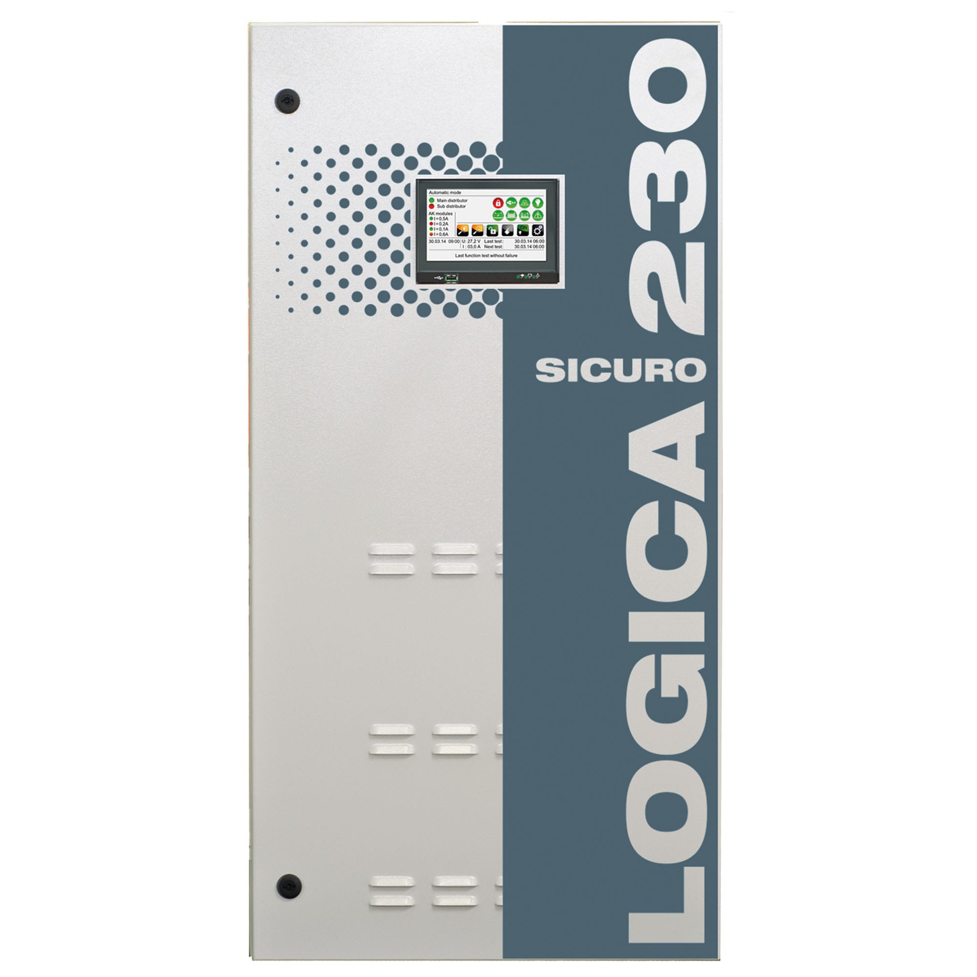 BEGHELLI - Centrale di controllo ST5 Logica 230 con armadio in metallo per contenimento componenti sistema 12Ah 1P.
