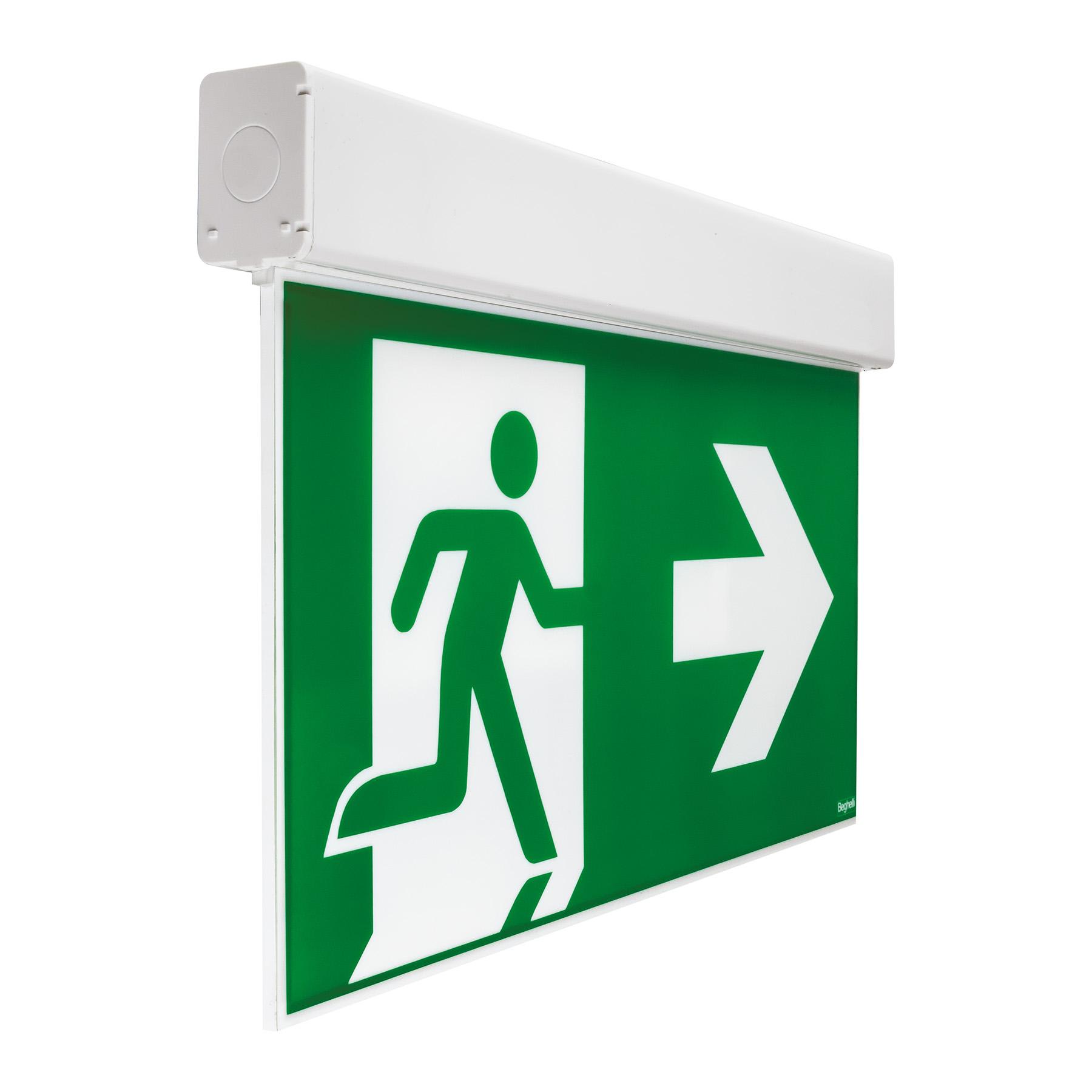BEGHELLI - Apparecchio per segnaletica di emergenza con distanza di visibilità 30 metri EXIT LGS24 DF30M.