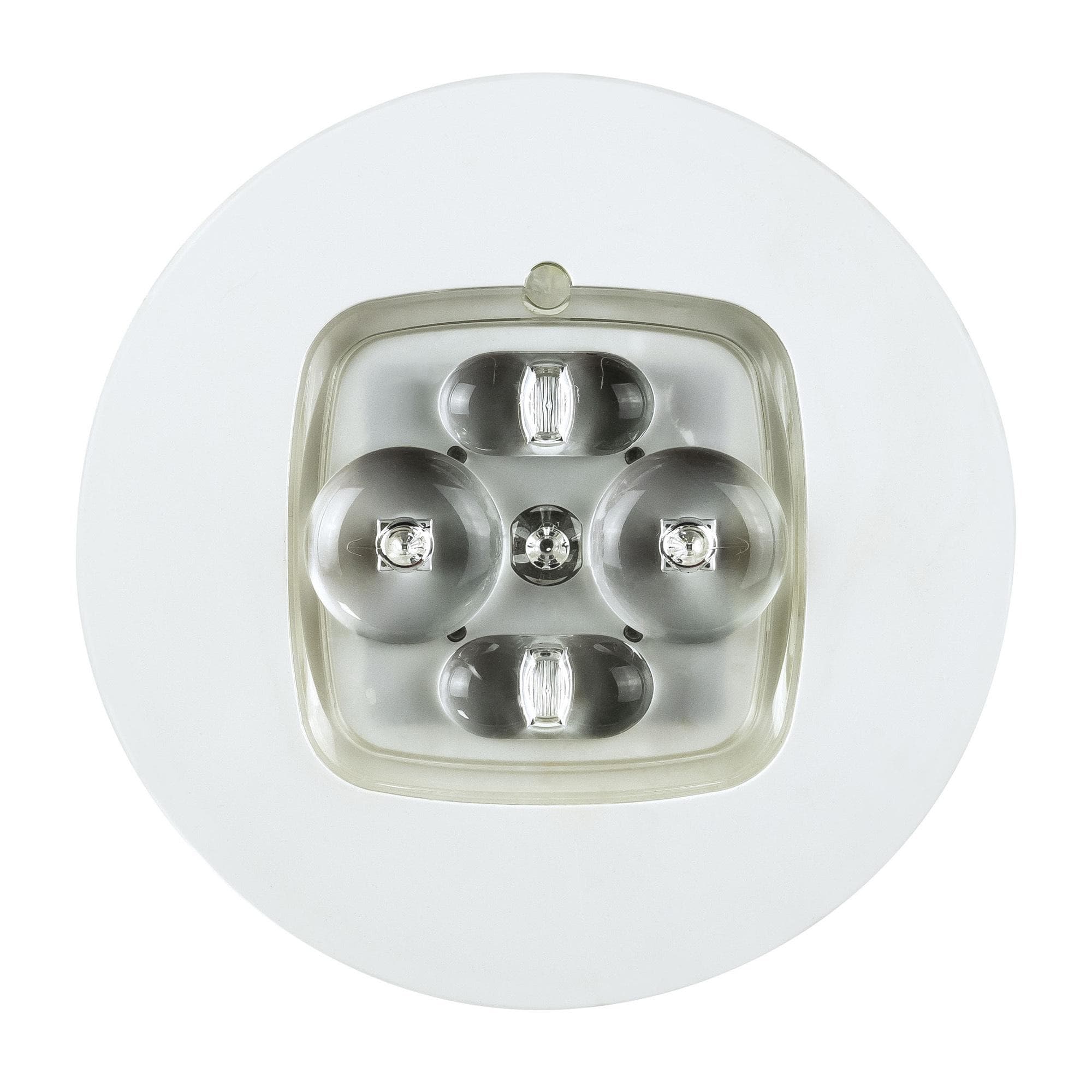 BEGHELLI - Faretto di emergenza linea ArchiEco, corpo verniciabile con design elegante, realizzato con materiali riciclabili e compostabili. DOT AE AT SE/SA IP65 LF.