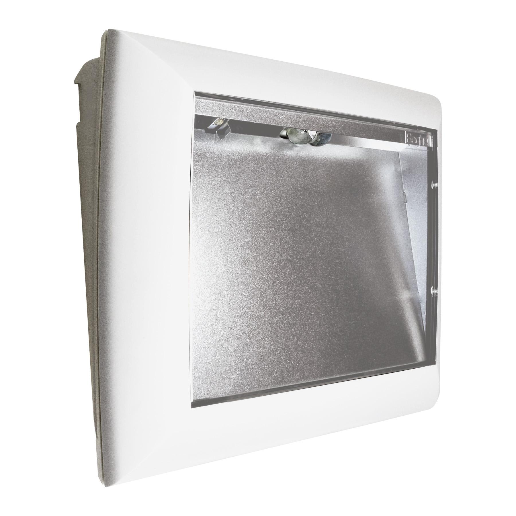 BEGHELLI - Apparecchio di emergenza con lente aggiuntiva a fascio luminoso per vie di esodo METRICA LED LGS24 XL LS-UV.