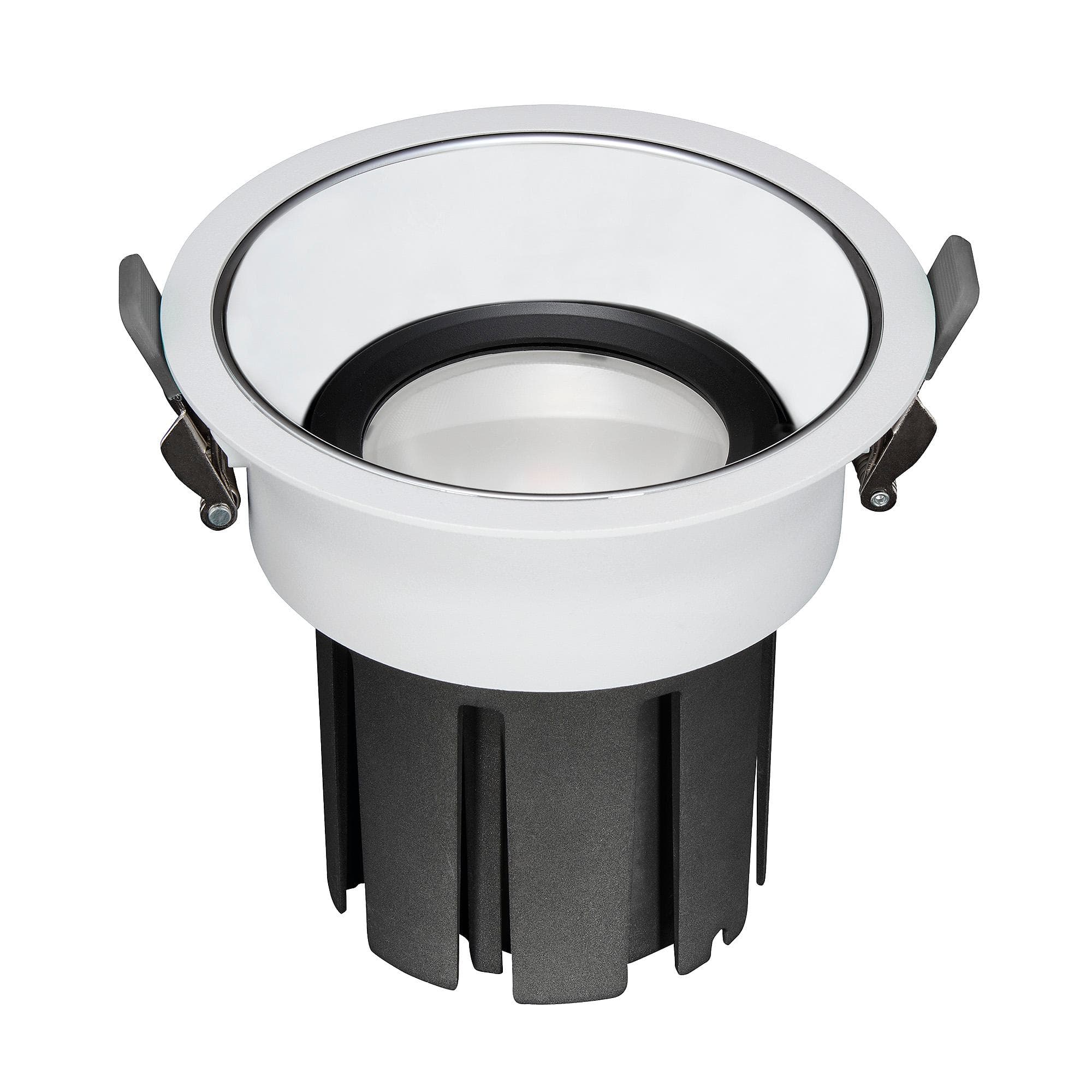 BEGHELLI - Downlight orientabile ad alte prestazioni con ampio dissipatore in alluminio pressofuso nero opaco e gamma completa di accessori per modificare fascio luminoso e riflettore DWL 32W 75° C90 SAT SDB 4K.