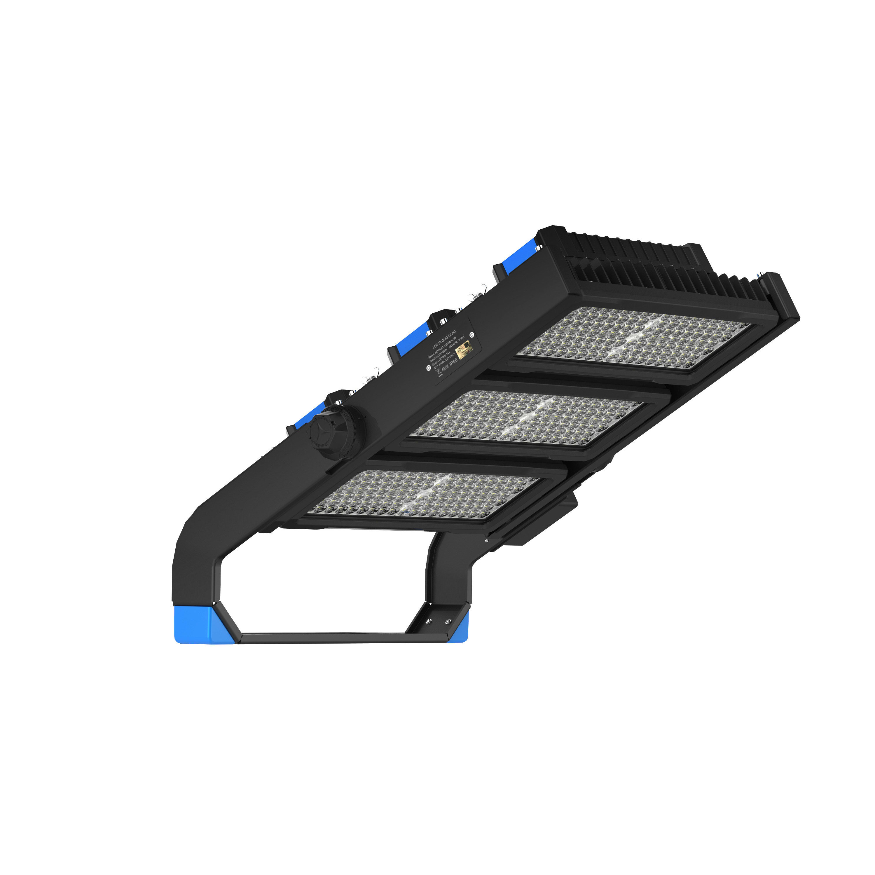 BEGHELLI - Proiettore modulare da esterno con grandissima potenza luminosa, per grandi aree come parcheggi o campi sportivi. Corpo in alluminio pressofuso e schermo in PMMA. POWER L 750W 60° C70 5K 0-10V. 40713