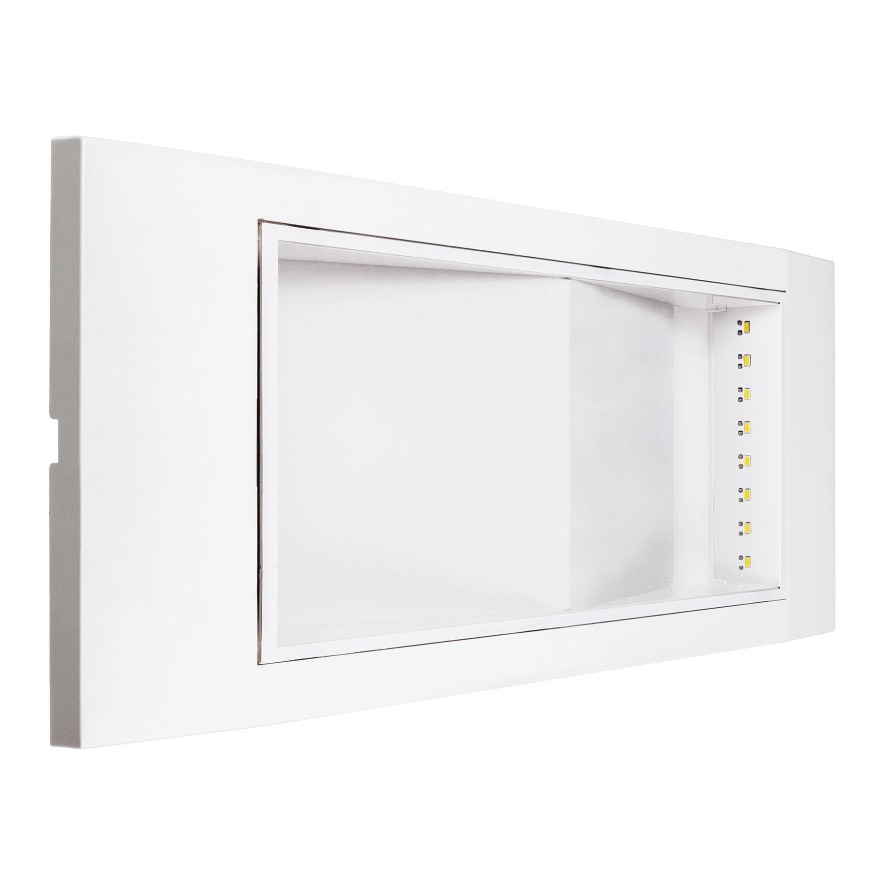 BEGHELLI - Apparecchio di emergenza linea ArchiEco con corpo verniciabile e design pulito ed elegante, realizzato con materiali riciclabili ed in parte compostabili DESIGN AE 11W SE/SA 1H IP40.