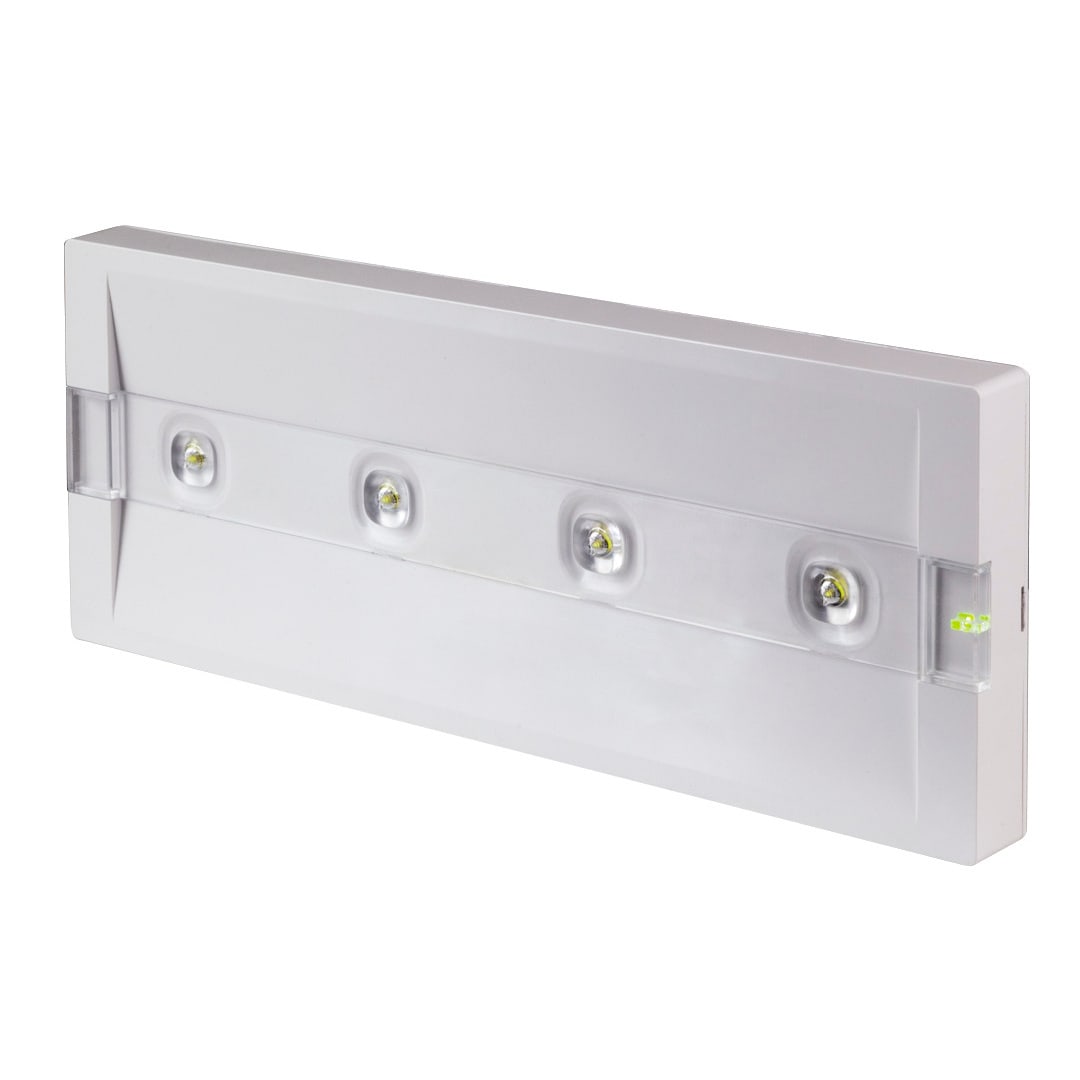 BEGHELLI - Apparecchio di emergenza ultra-sottile con sistema ottico avanzato e protezione IP65.