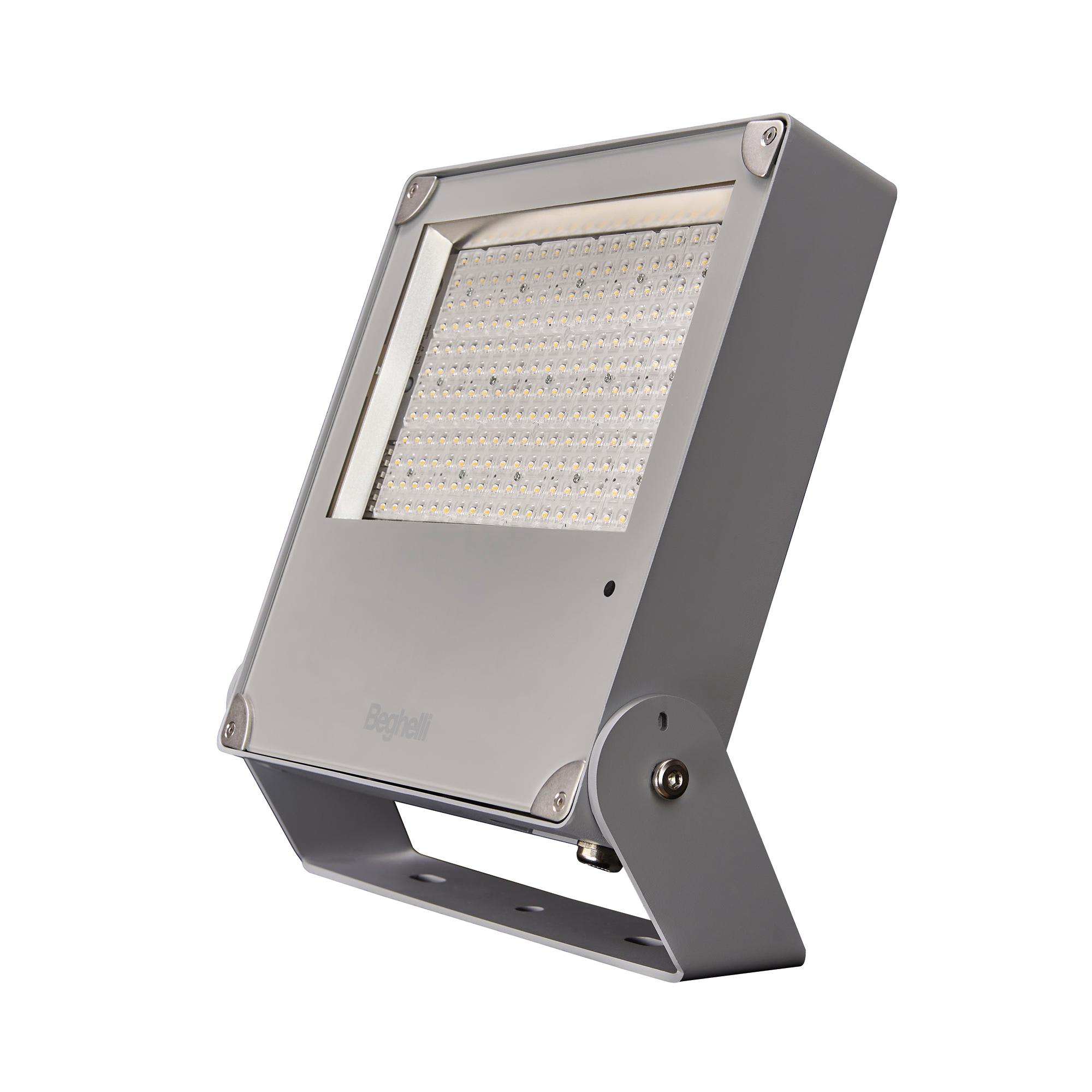 BEGHELLI - Proiettore per illuminazione di esterni o grandi aree con trasmettitore Bluetooth e Autodimmer integrato. Sistema Modula Easy Box per installazione e manutenzione semplificate. FLOOD M DALI 145 L CONC 4K.