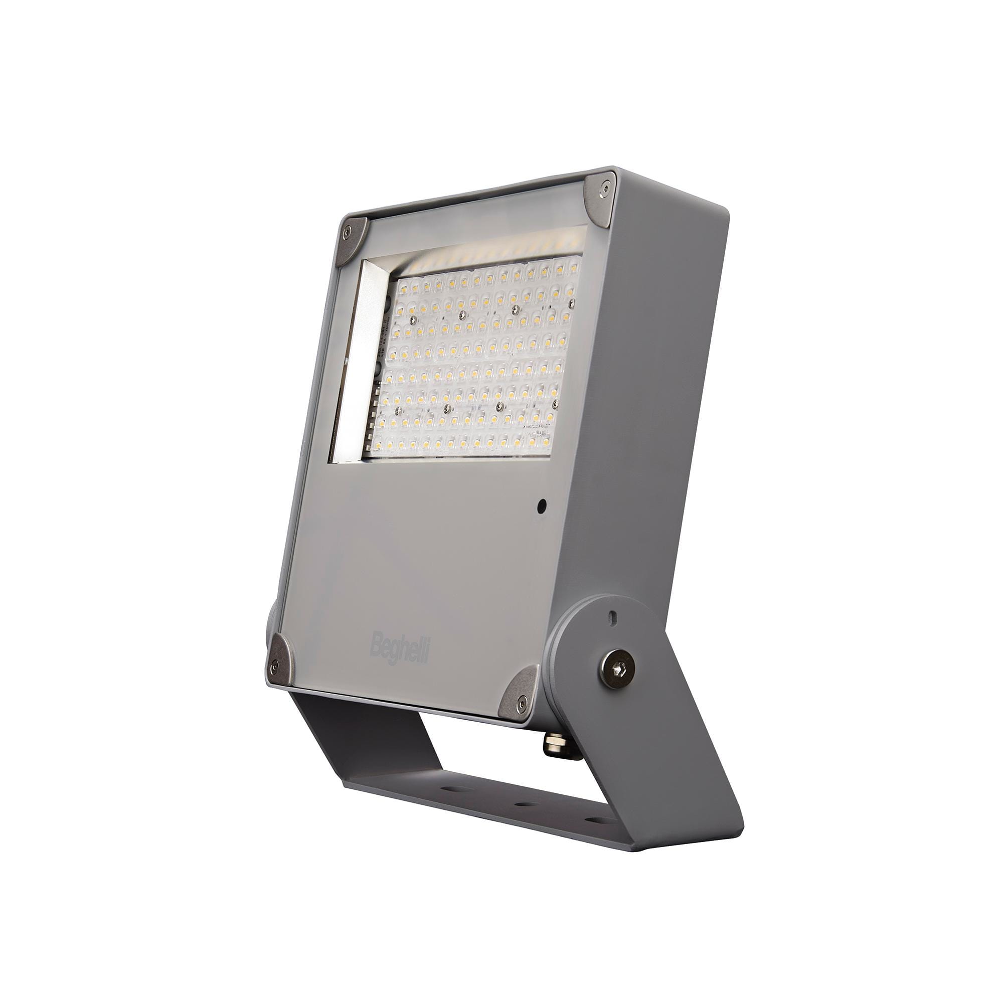 BEGHELLI - Proiettore per illuminazione di esterni o grandi aree. Flood Modula S con trasmettitore Bluetooth e sistema Modula integrato. Facile installazione e manutenzione con Easy Box di derivazione. FLOOD S DALI 95 L PADEL 4K.