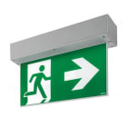 BEGHELLI - Apparecchio di segnaletica di emergenza IRONFLAG IP65 CT 30M SE/SA, versatile con corpo in alluminio e schermo in PMMA.