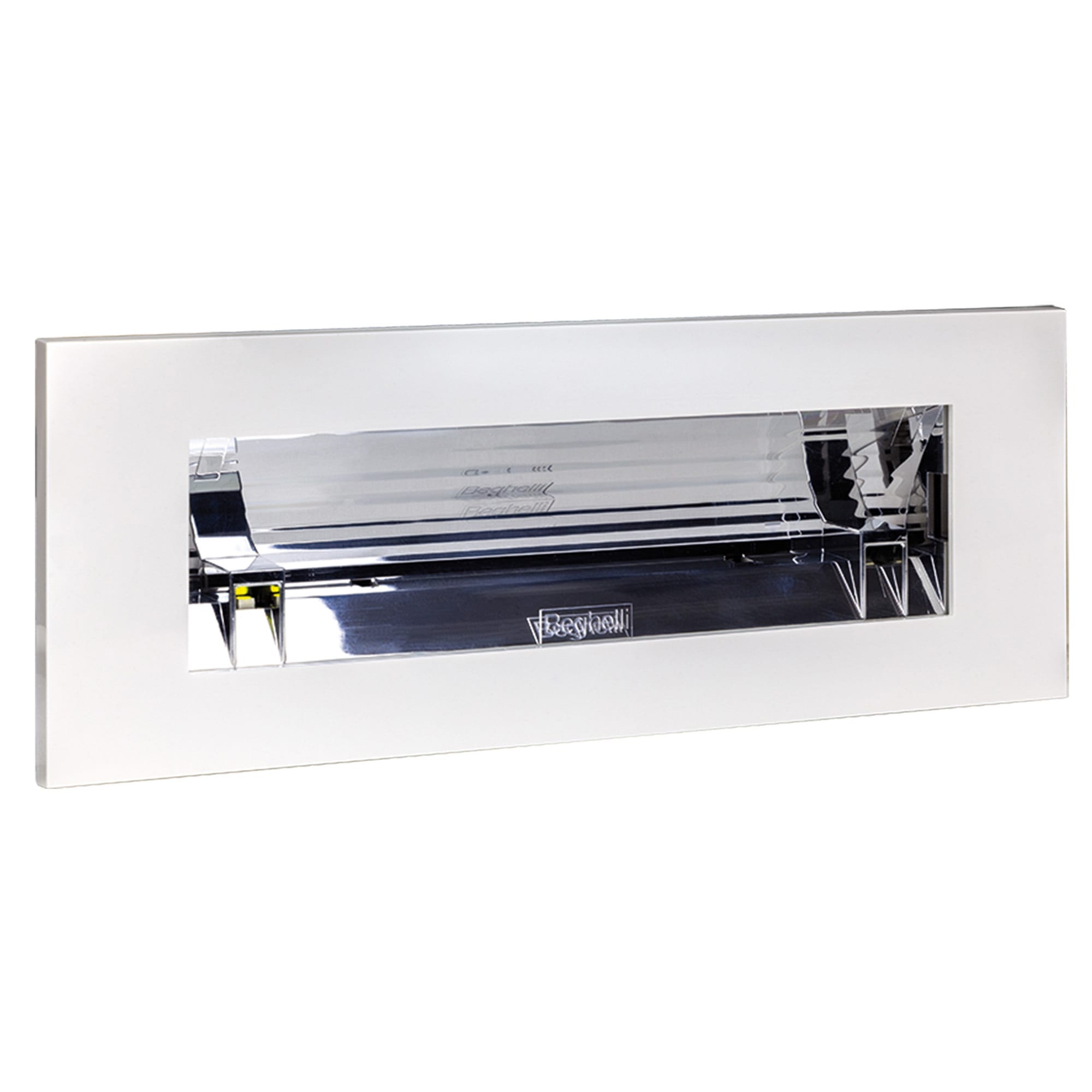 BEGHELLI - Apparecchio di emergenza da incasso compatibile con scatole 506, include placca copriforo. Utilizzabile come segnapasso o luce guida nei locali abilitati al pubblico spettacolo. EM506 LED SE1H.