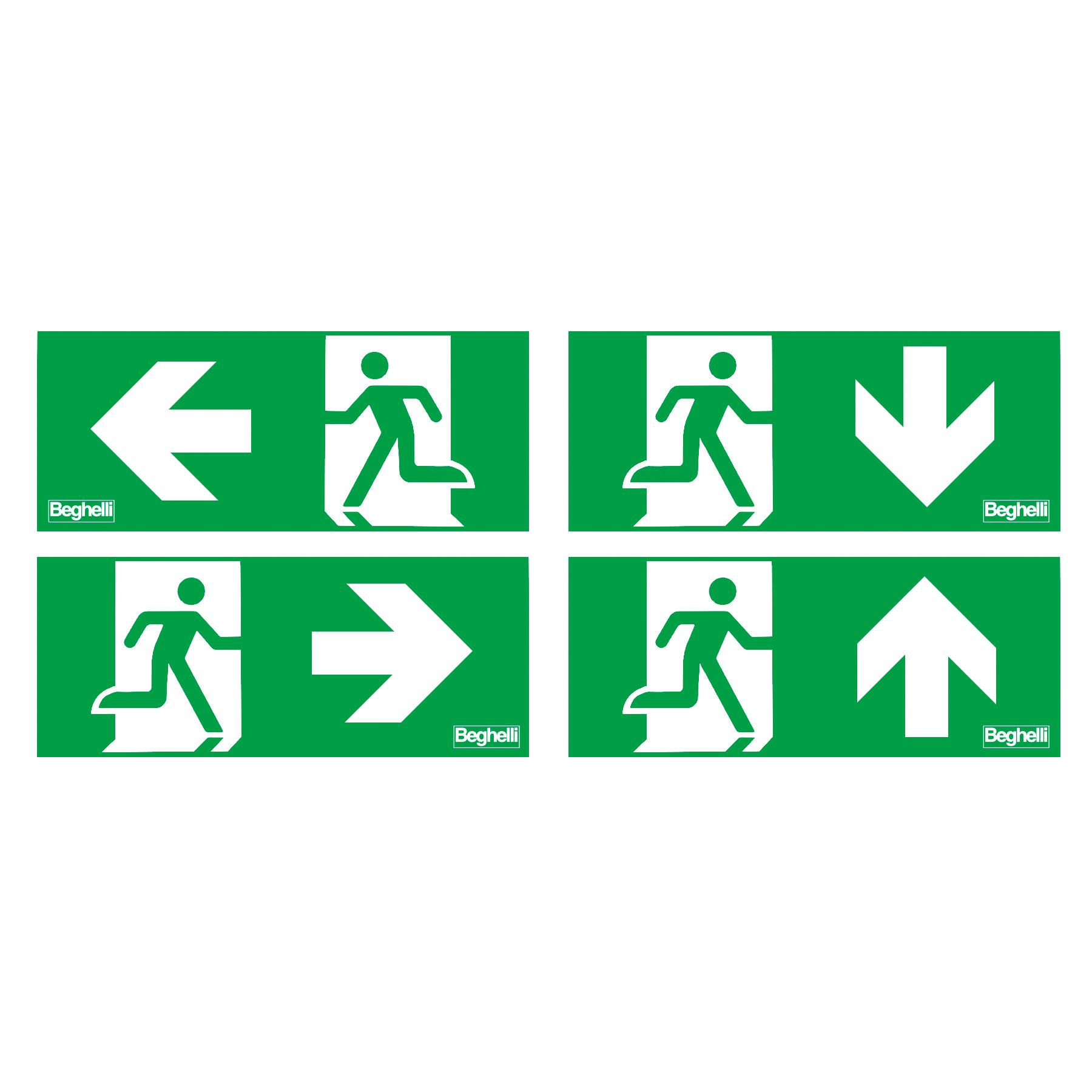 BEGHELLI - Schermo adesivo per segnaletica SX/DX/BS/UP INFINITA.