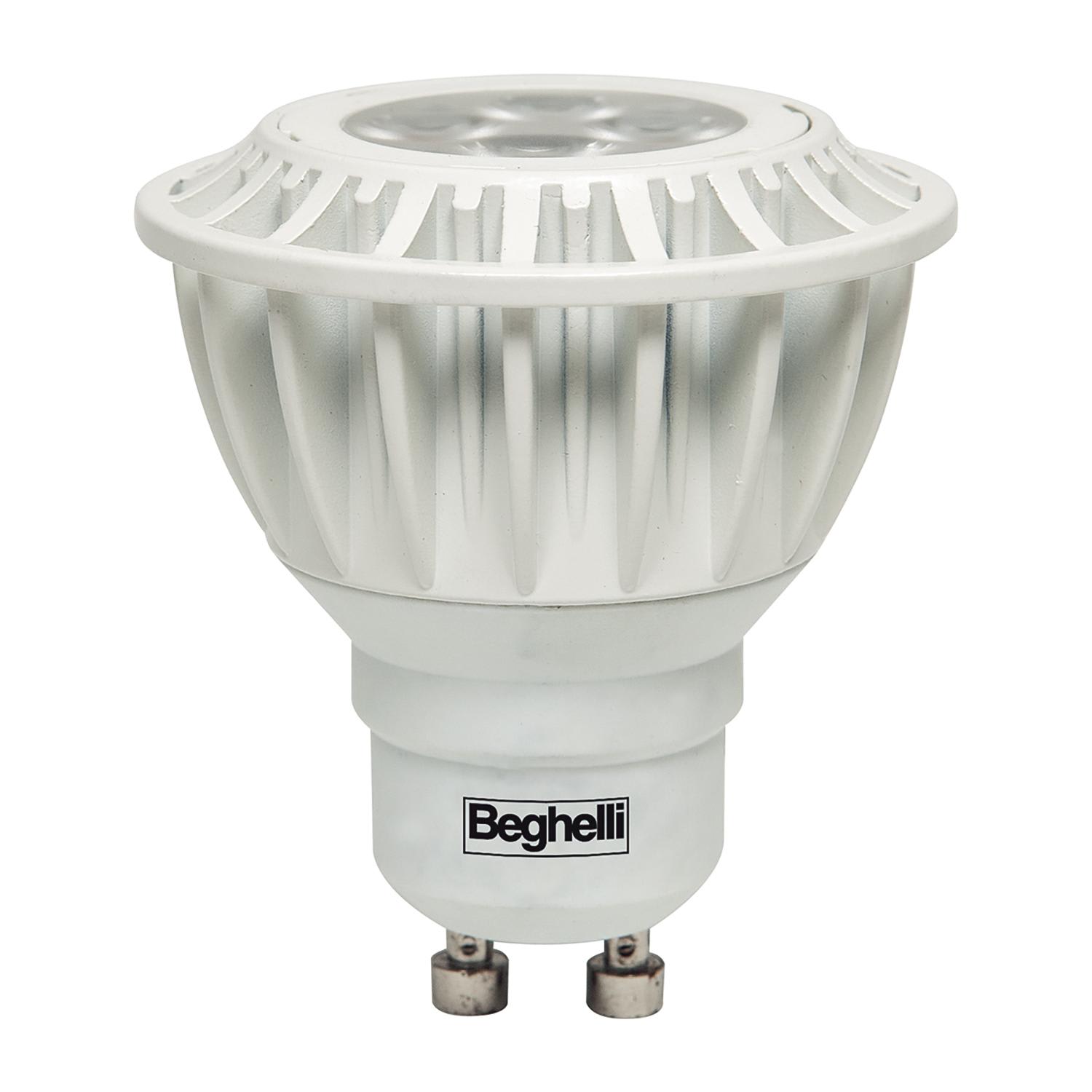 BEGHELLI - Lampadina GU10 compatibile con tutti gli apparecchi, spot LED 6.5W 35° 230V GU10 3K.