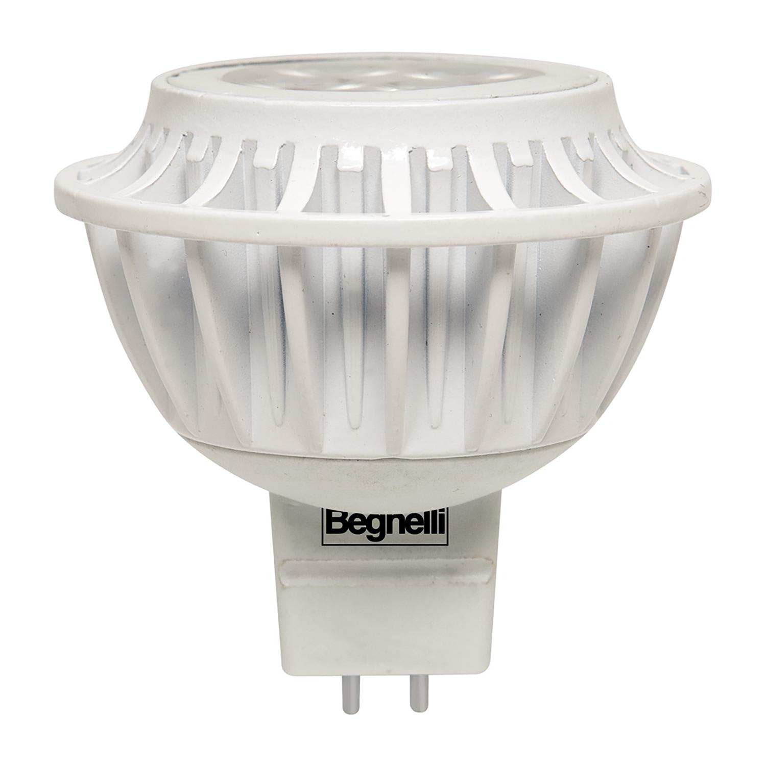 BEGHELLI - Lampadina MR16 compatibile con apparecchi tradizionali, LED 6.5W 12V GU5.3 3000K.